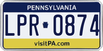 PA license plate LPR0874