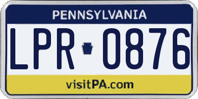 PA license plate LPR0876