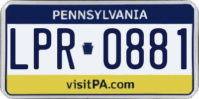 PA license plate LPR0881
