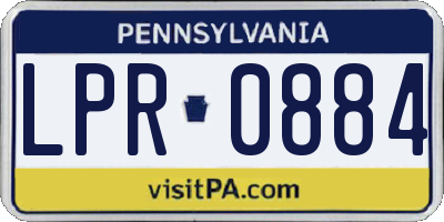 PA license plate LPR0884