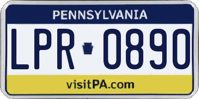 PA license plate LPR0890