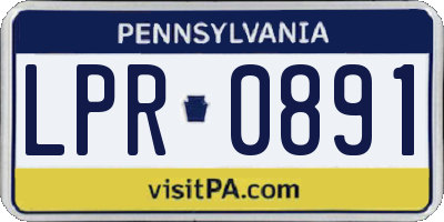 PA license plate LPR0891