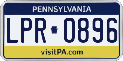 PA license plate LPR0896
