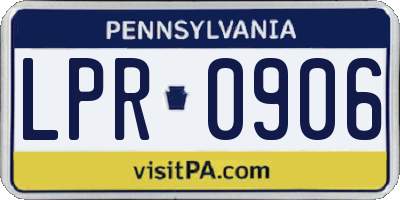 PA license plate LPR0906