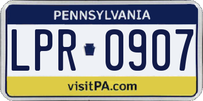 PA license plate LPR0907