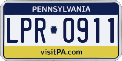 PA license plate LPR0911