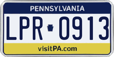 PA license plate LPR0913