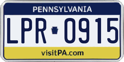 PA license plate LPR0915