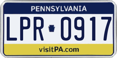 PA license plate LPR0917
