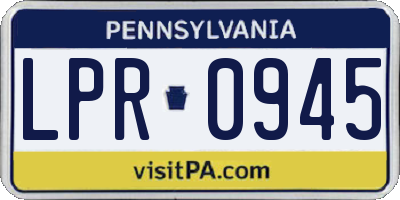 PA license plate LPR0945