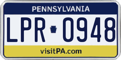 PA license plate LPR0948