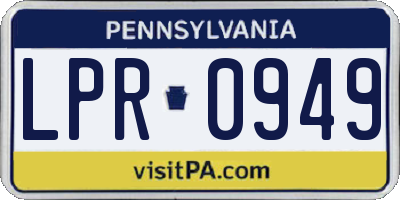 PA license plate LPR0949