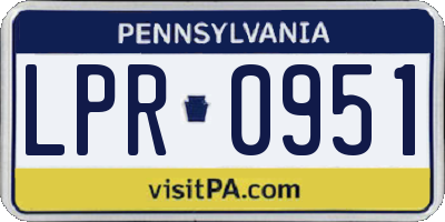 PA license plate LPR0951