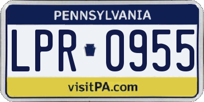 PA license plate LPR0955