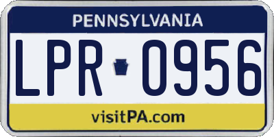 PA license plate LPR0956