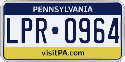 PA license plate LPR0964