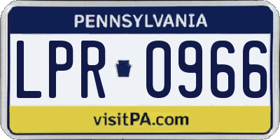PA license plate LPR0966