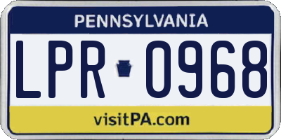 PA license plate LPR0968