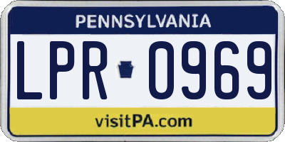 PA license plate LPR0969