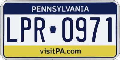 PA license plate LPR0971