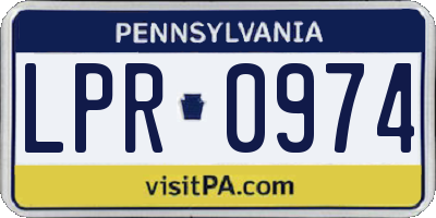 PA license plate LPR0974