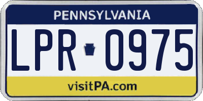 PA license plate LPR0975