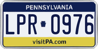 PA license plate LPR0976