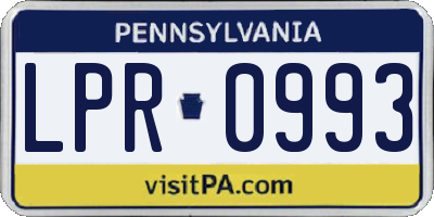 PA license plate LPR0993