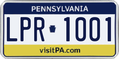 PA license plate LPR1001
