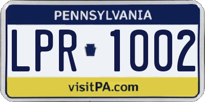 PA license plate LPR1002