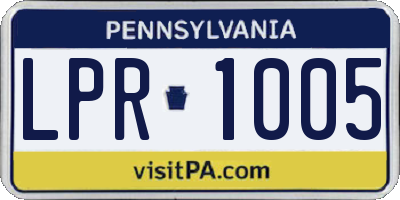 PA license plate LPR1005