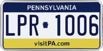 PA license plate LPR1006