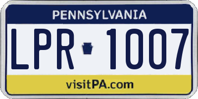 PA license plate LPR1007