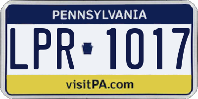 PA license plate LPR1017