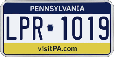 PA license plate LPR1019