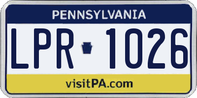 PA license plate LPR1026
