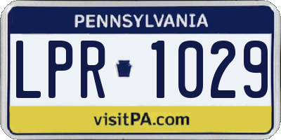 PA license plate LPR1029