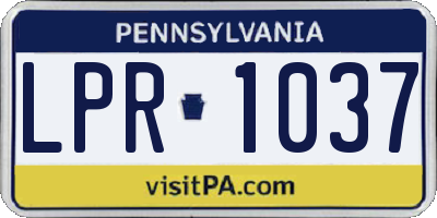 PA license plate LPR1037