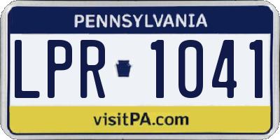 PA license plate LPR1041
