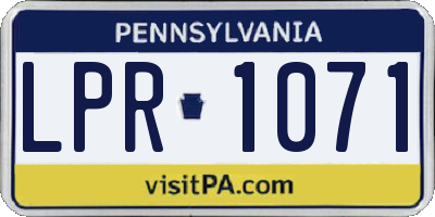 PA license plate LPR1071