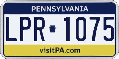 PA license plate LPR1075