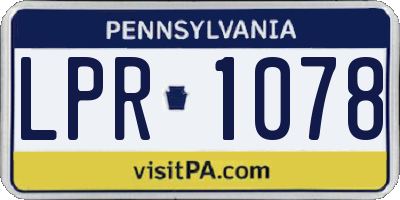 PA license plate LPR1078