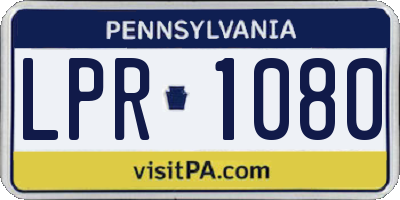 PA license plate LPR1080