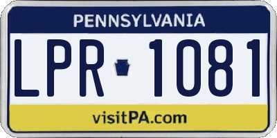 PA license plate LPR1081