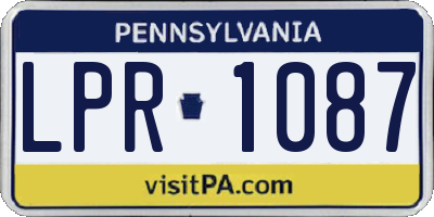 PA license plate LPR1087