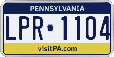 PA license plate LPR1104