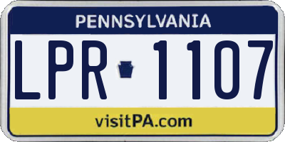 PA license plate LPR1107