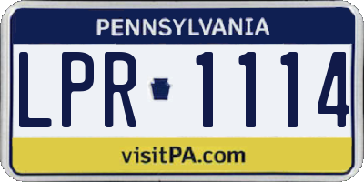PA license plate LPR1114