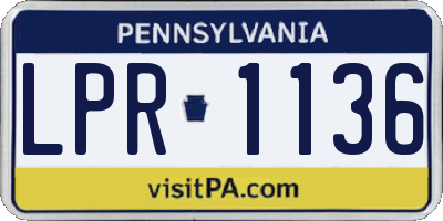 PA license plate LPR1136