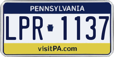 PA license plate LPR1137